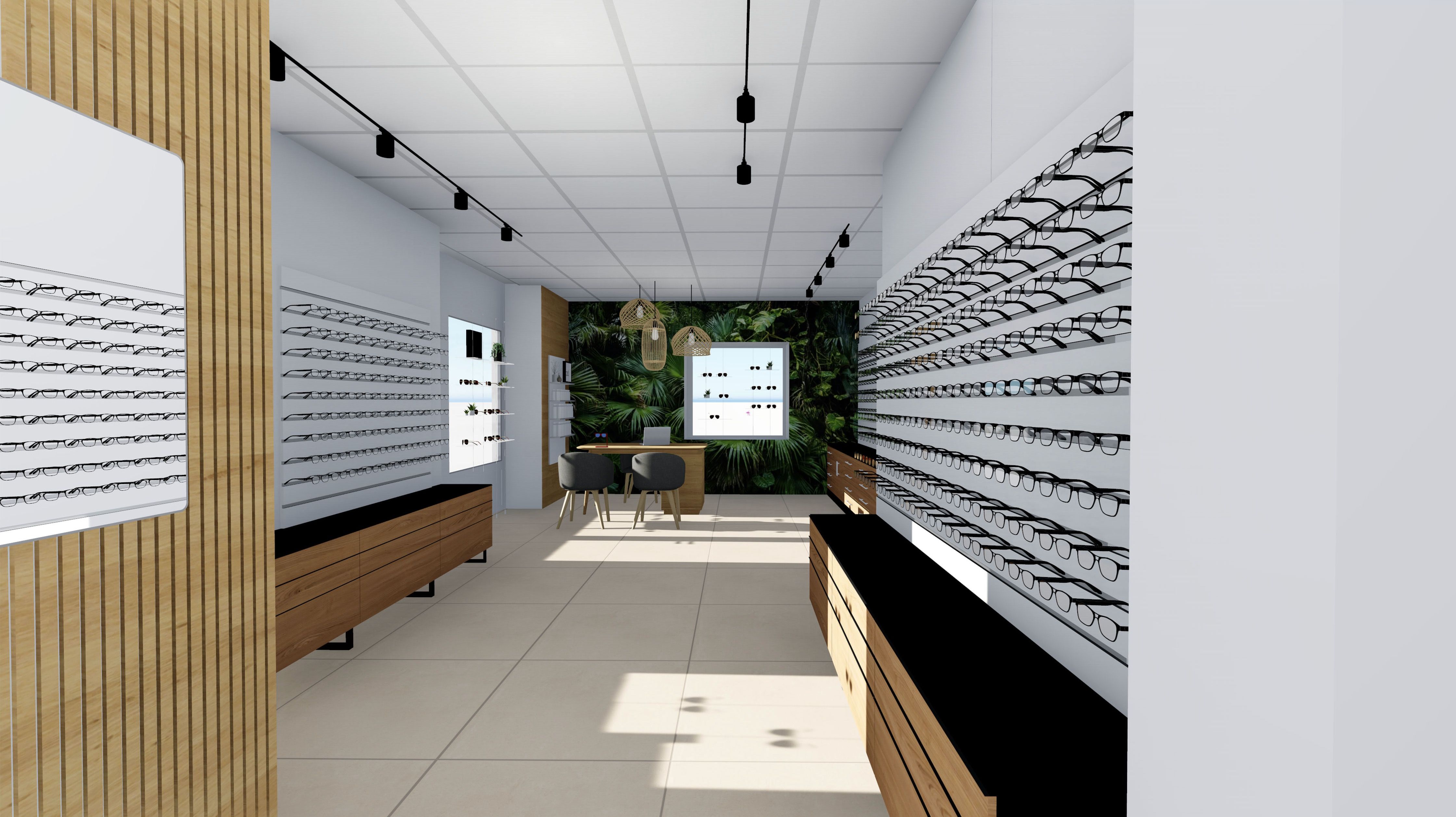 vue intérieure rénovation magasin optique Amiens